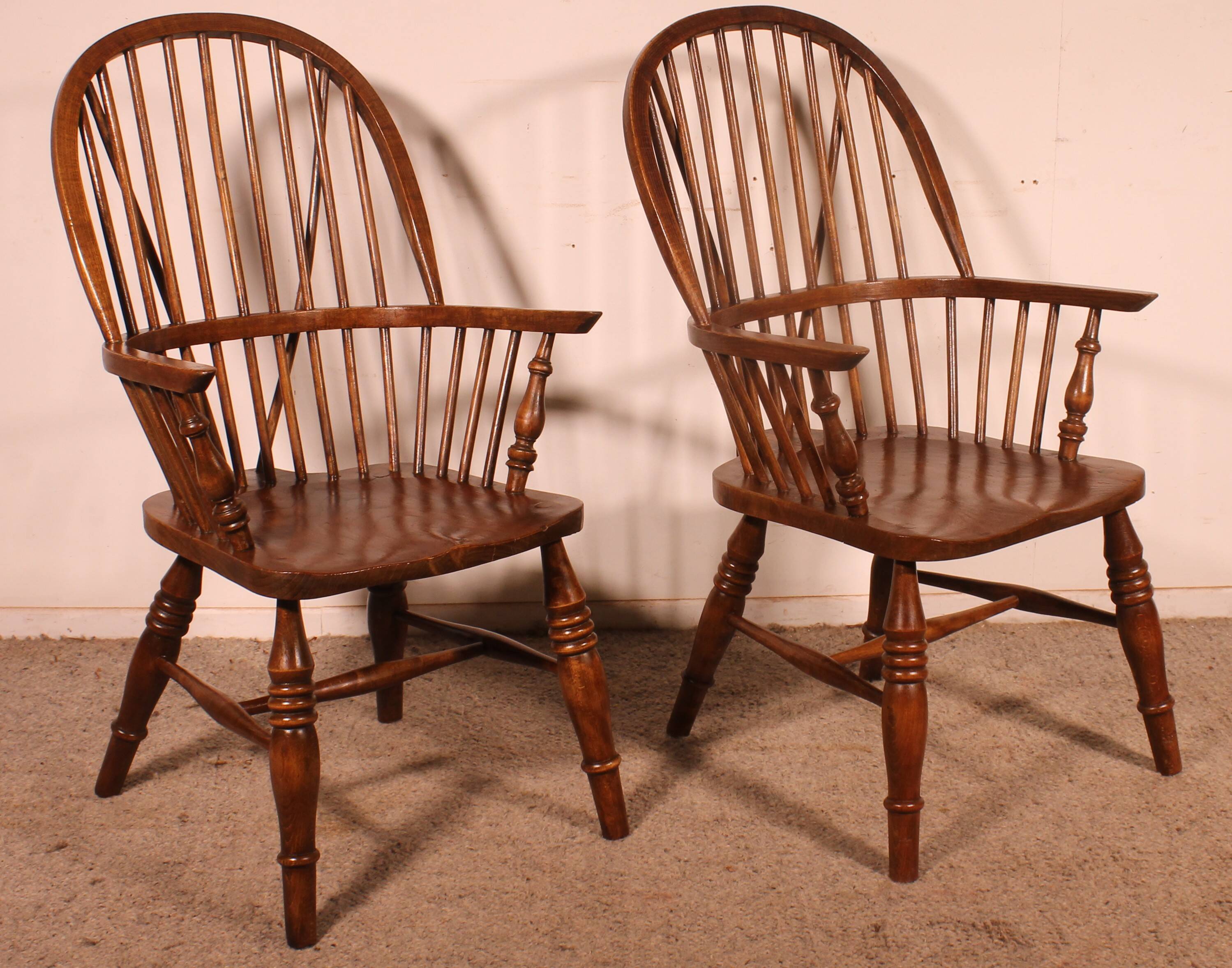 Paire De Fauteuils Windsor Anglais du 19° siècle