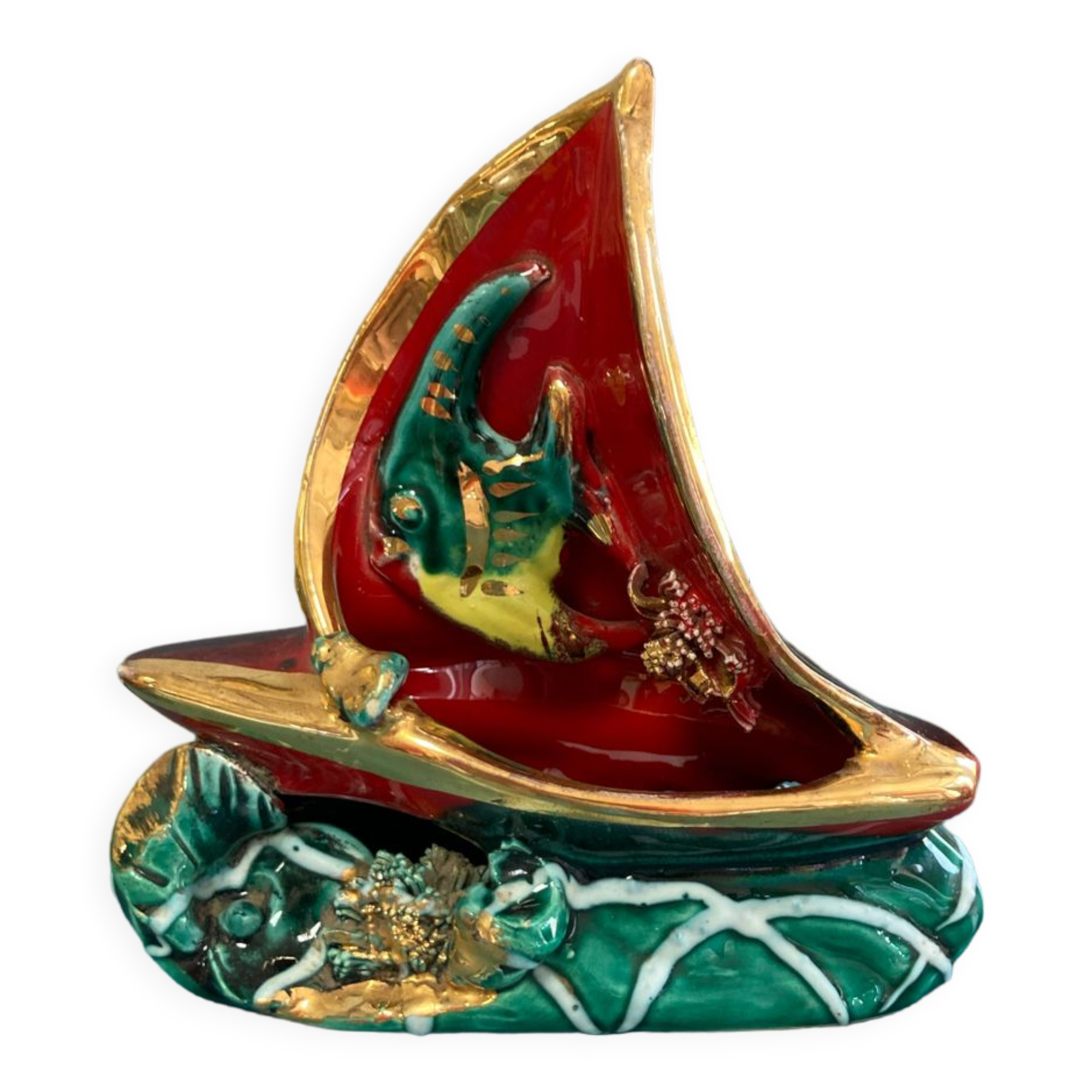 Night light lamp Ceramic fish Vallauris