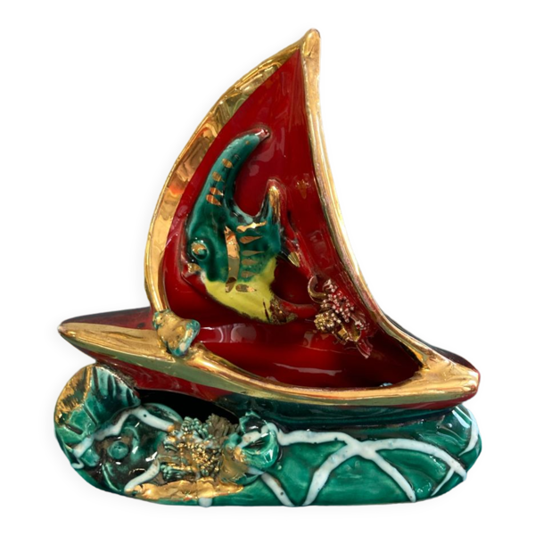 Lampe veilleuse Poisson céramique Vallauris