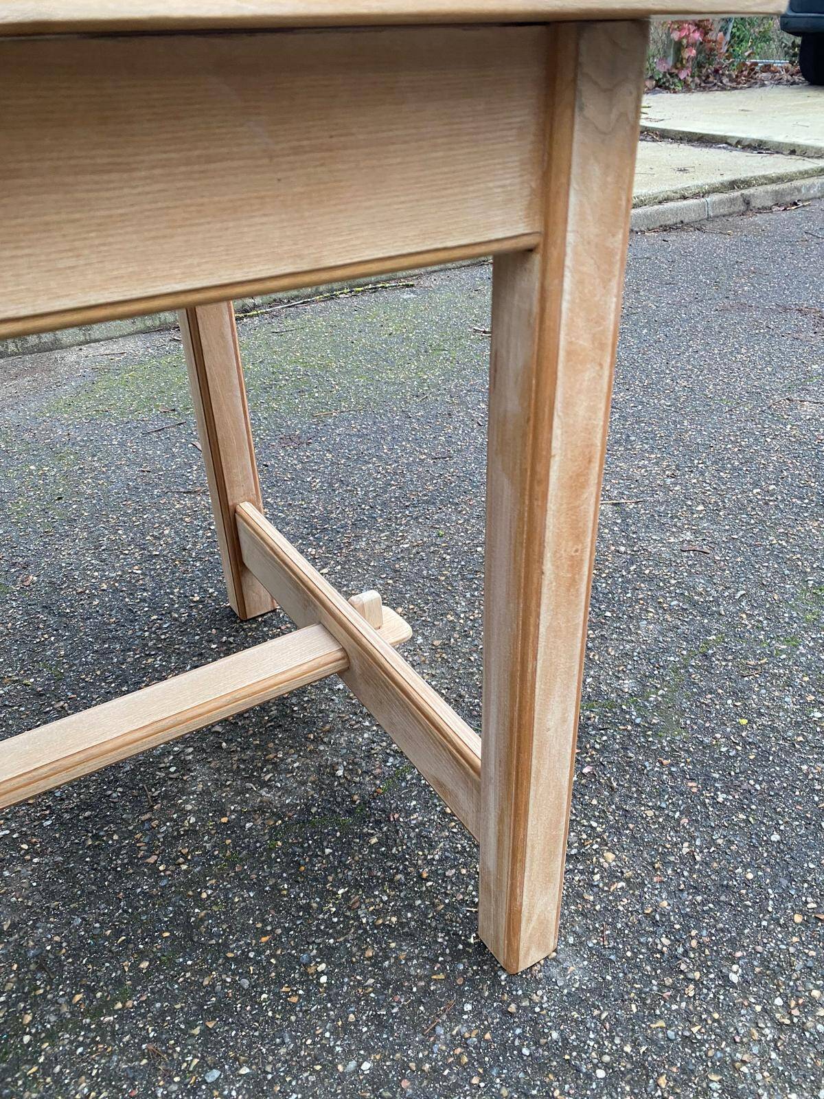 Renovated extendable farmhouse dining table in solid oak, 1950, 200cm.