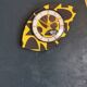 Vintage silent wall clock pendulum 60s "Anthracite yellow"