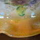 Vintage suspension in iridescent opaline floral – Verrerie de Vianne – Ét