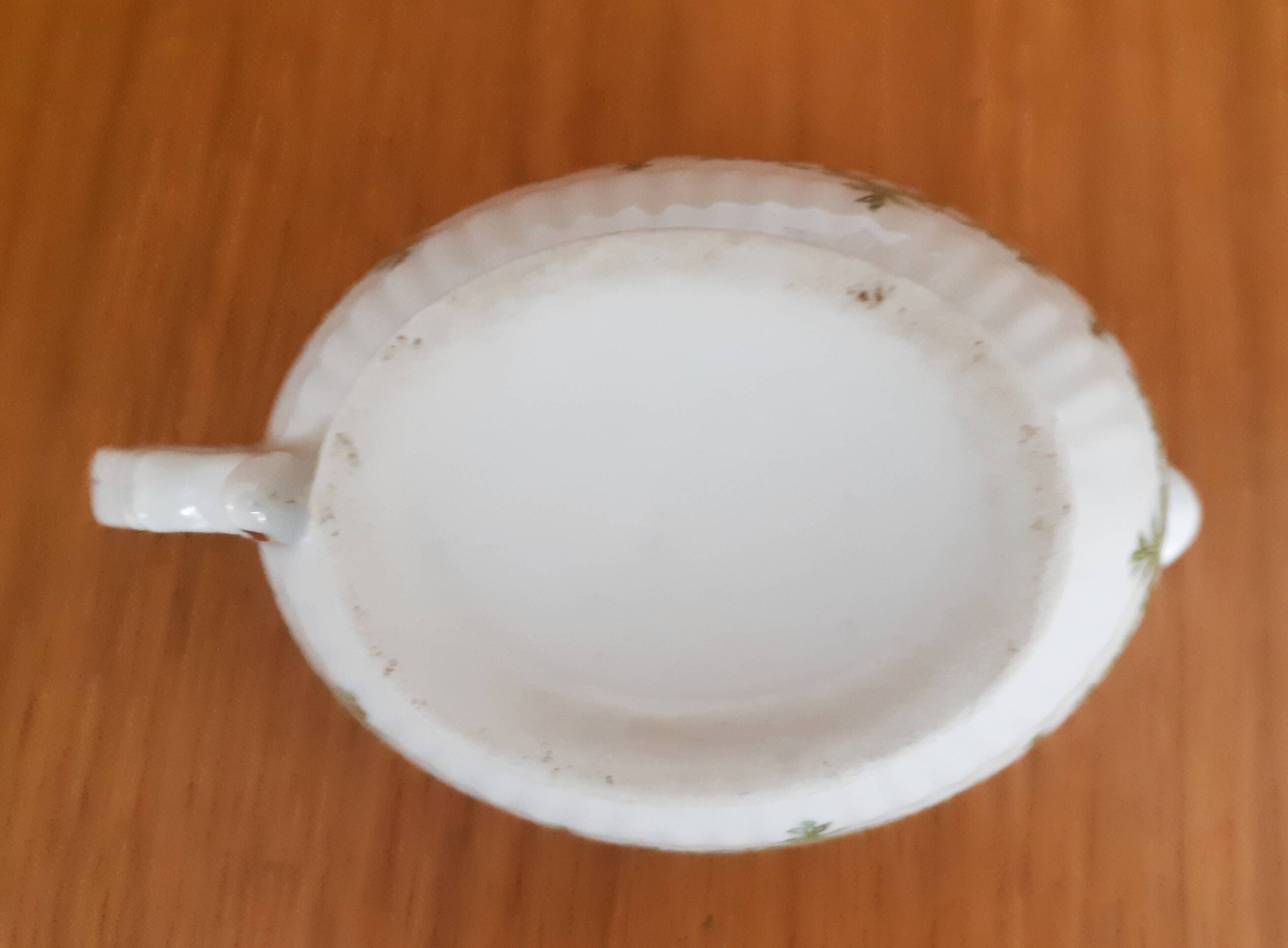 English porcelain tea set, green and gold, antique