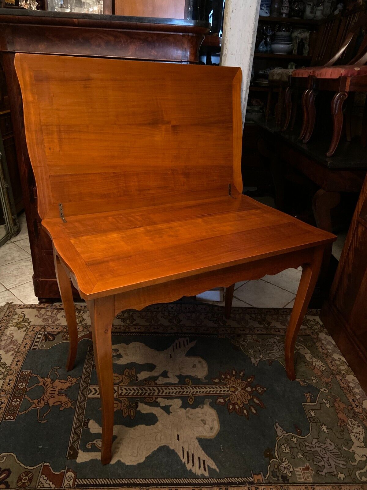 Table with wallet tray modular length Louis XV 281cm