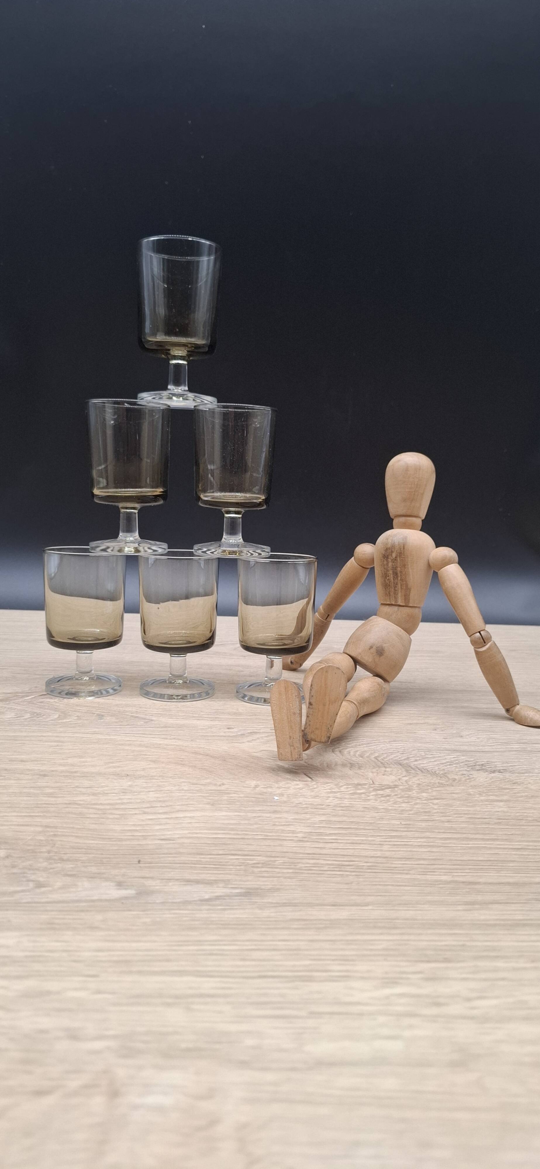 Set of 6 Luminarc smoked Sweden glasses