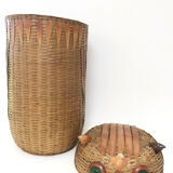 Vintage laundry basket "owls", 1970