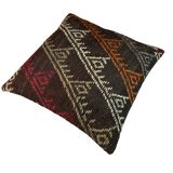 Vintage turkish kilim cushion cover , 55 x 55 cm