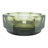 Art Deco Caddy, Olivine Crystal, Moser, Czechoslovakia, 1930s