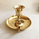 Gilded brass hand candle holder