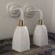 Paire d’appliques blanches en opaline