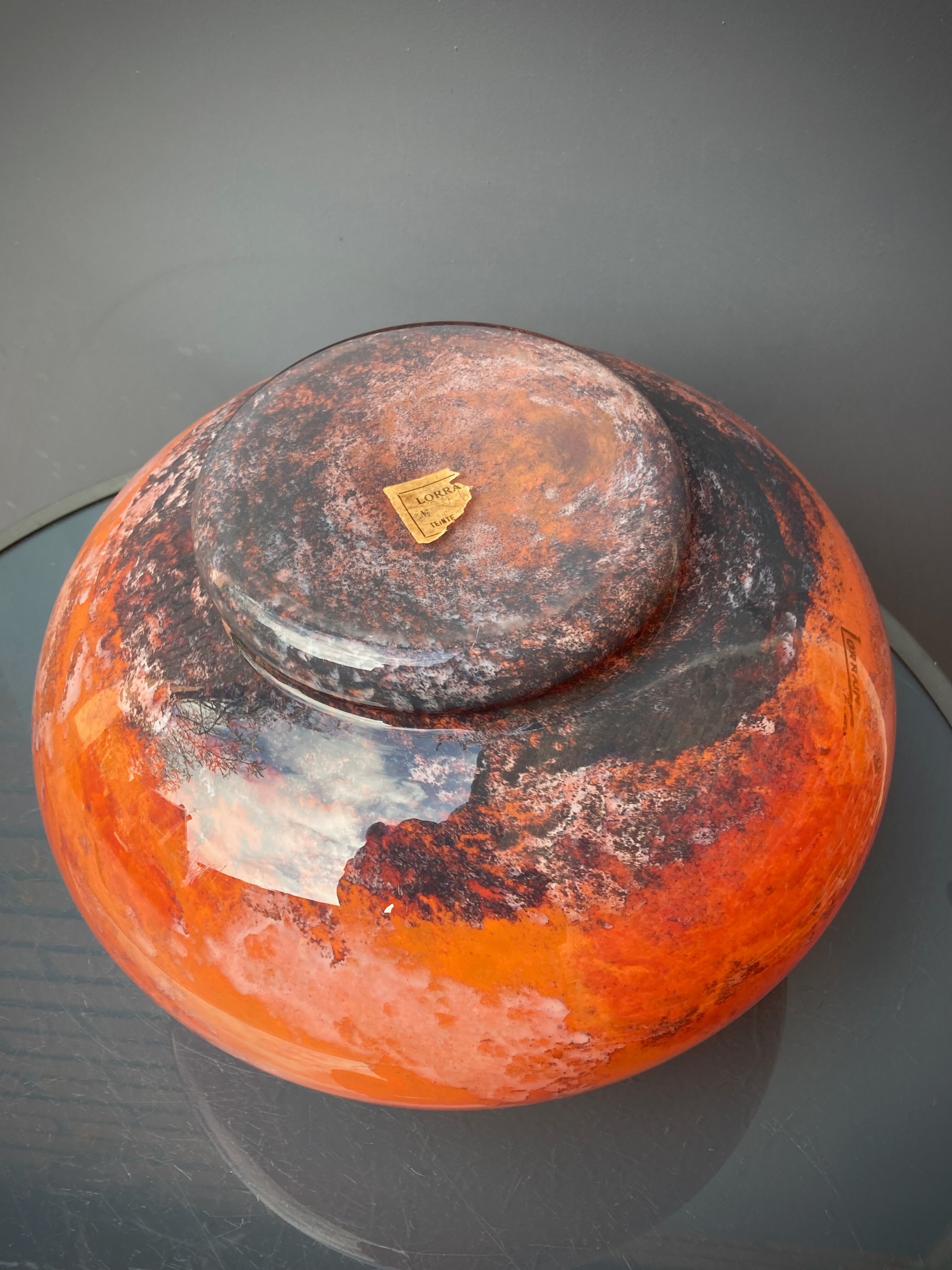 Large art-deco vase le lorrain glassware Daum Nancy 1925