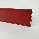Vintage red metal wall unit book shelf , 1970s