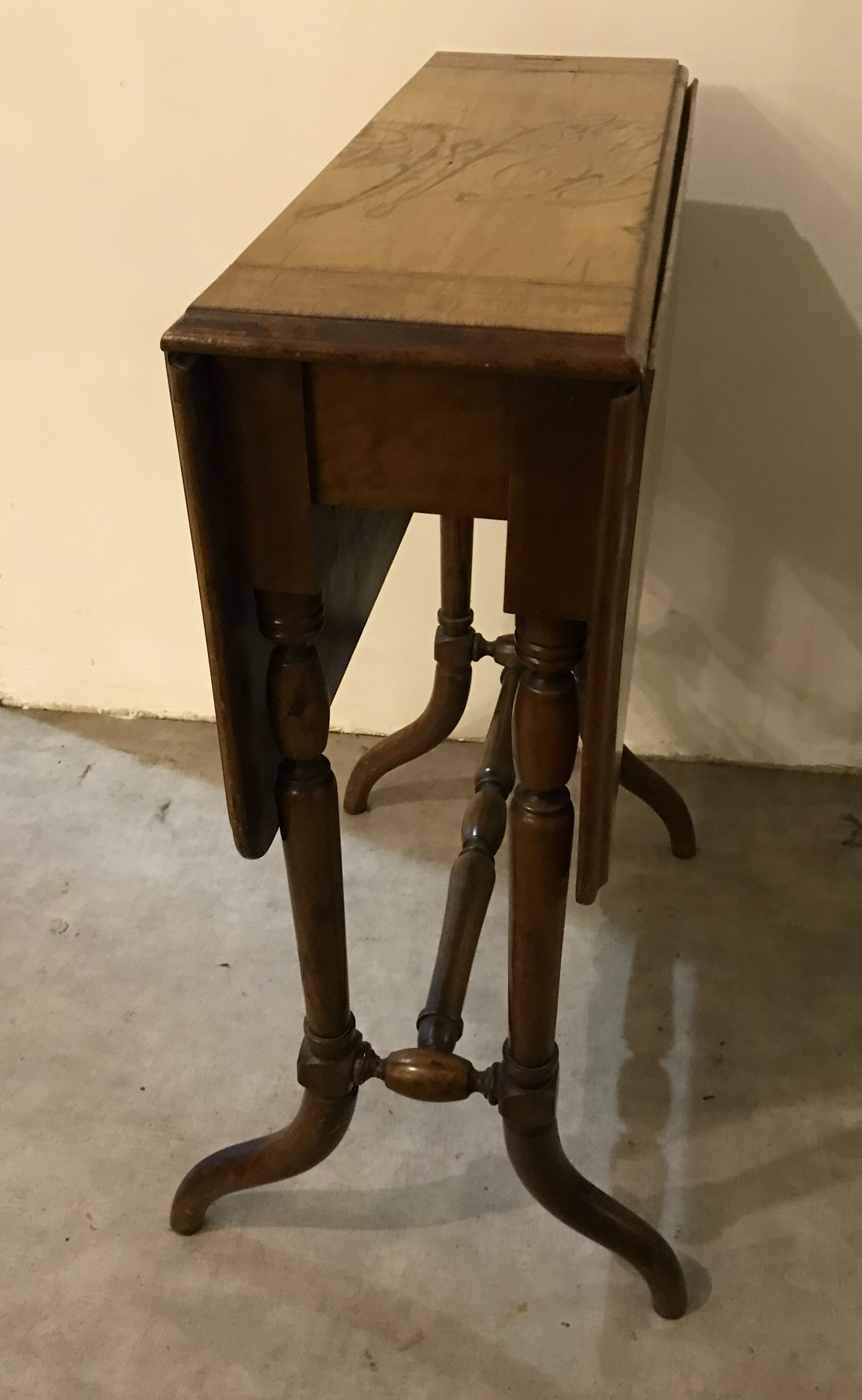 Napoleon iii walnut shutter table with marquetry villa massena nineteenth era