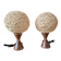 Paire de lampes bois et osier 70/80's