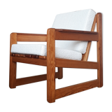 Vintage armchair in solid pine 70s