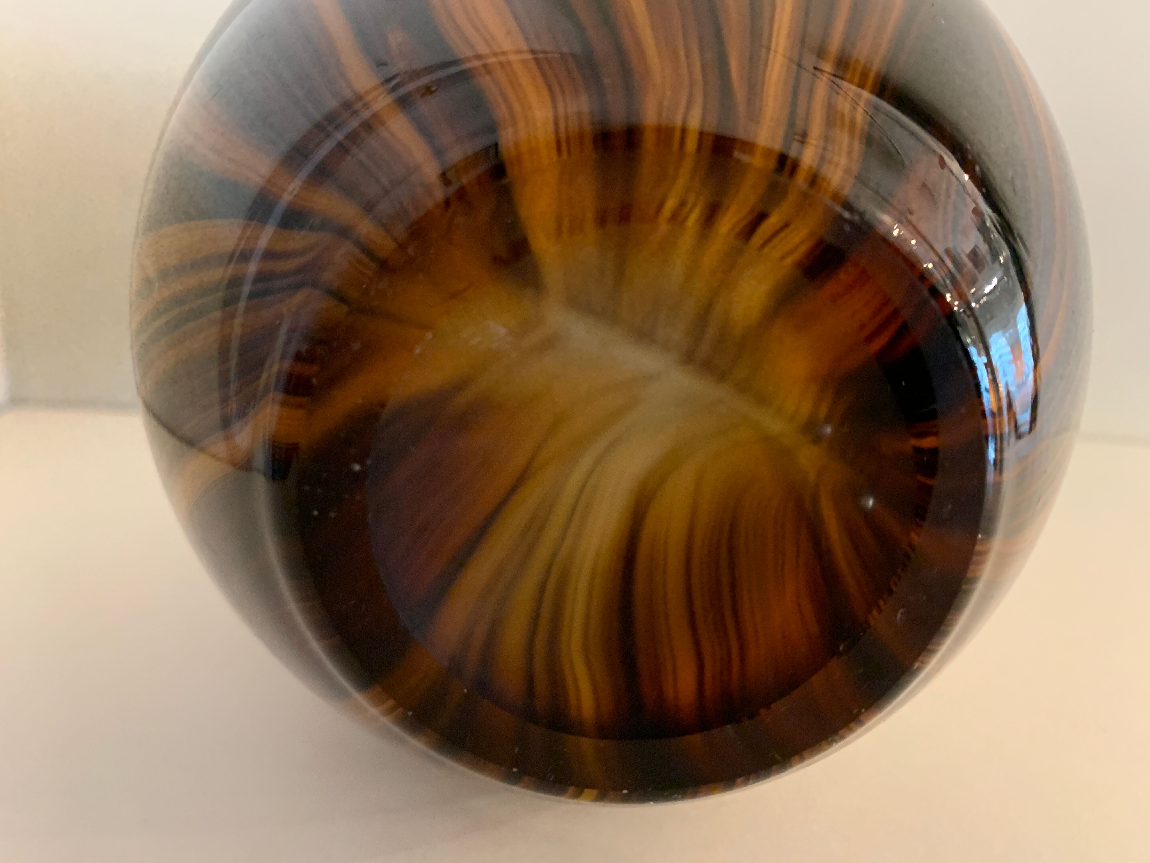Yellow and black glass vase