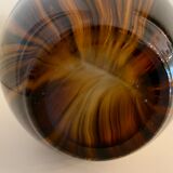 Yellow and black glass vase