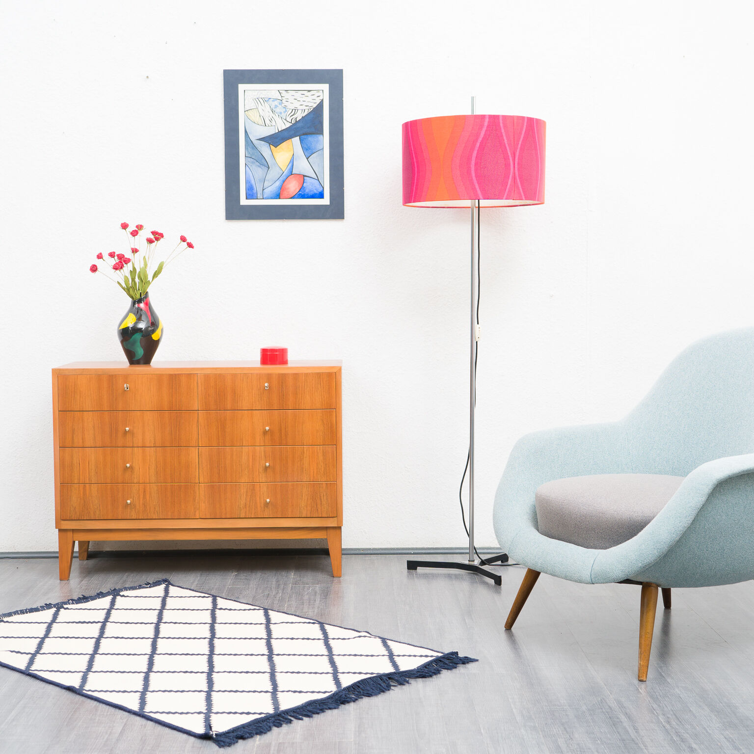 Drawer chest of drawers, 50s, restored