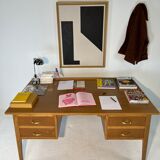 Two-sided oak desk, 50s