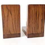 Paire de serre-livres boules en chêne ancien, Midcentury Art Deco