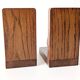 Pair of antique oak ball bookends, Midcentury Art Deco