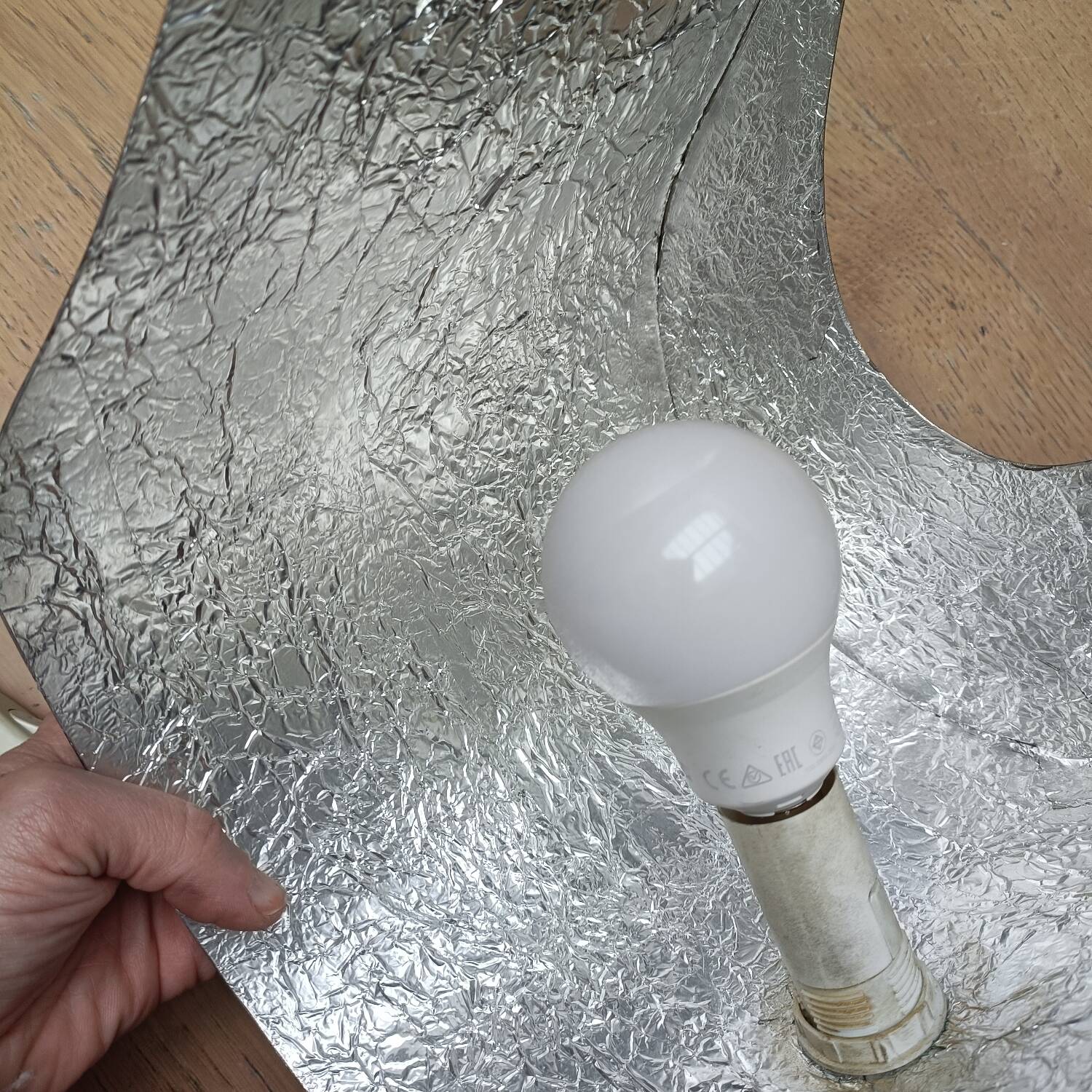 Handcrafted metal lamp, 1970s.