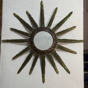 Miroir soleil en bronze, France années 50
