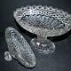 Baccarat oval crystal compote dish with diamonds and pearls, 1850