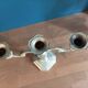 Triple patinated chrome metal candle holder dpc 1123310