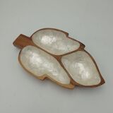 Empty mother-of-pearl and wood pocket