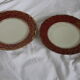 Two dessert plates, Bavarian porcelain garnet and gold