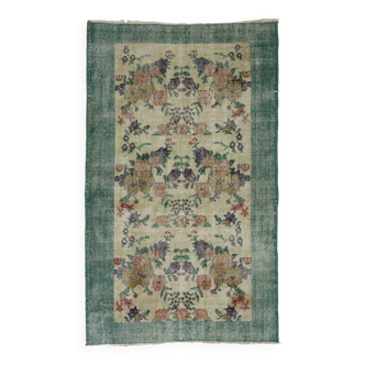 Turkish Anatolian Handmade Vintage Area Rug 194 cm x 109 cm