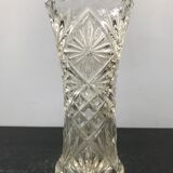 Old vase glass moulded decor vintage stars