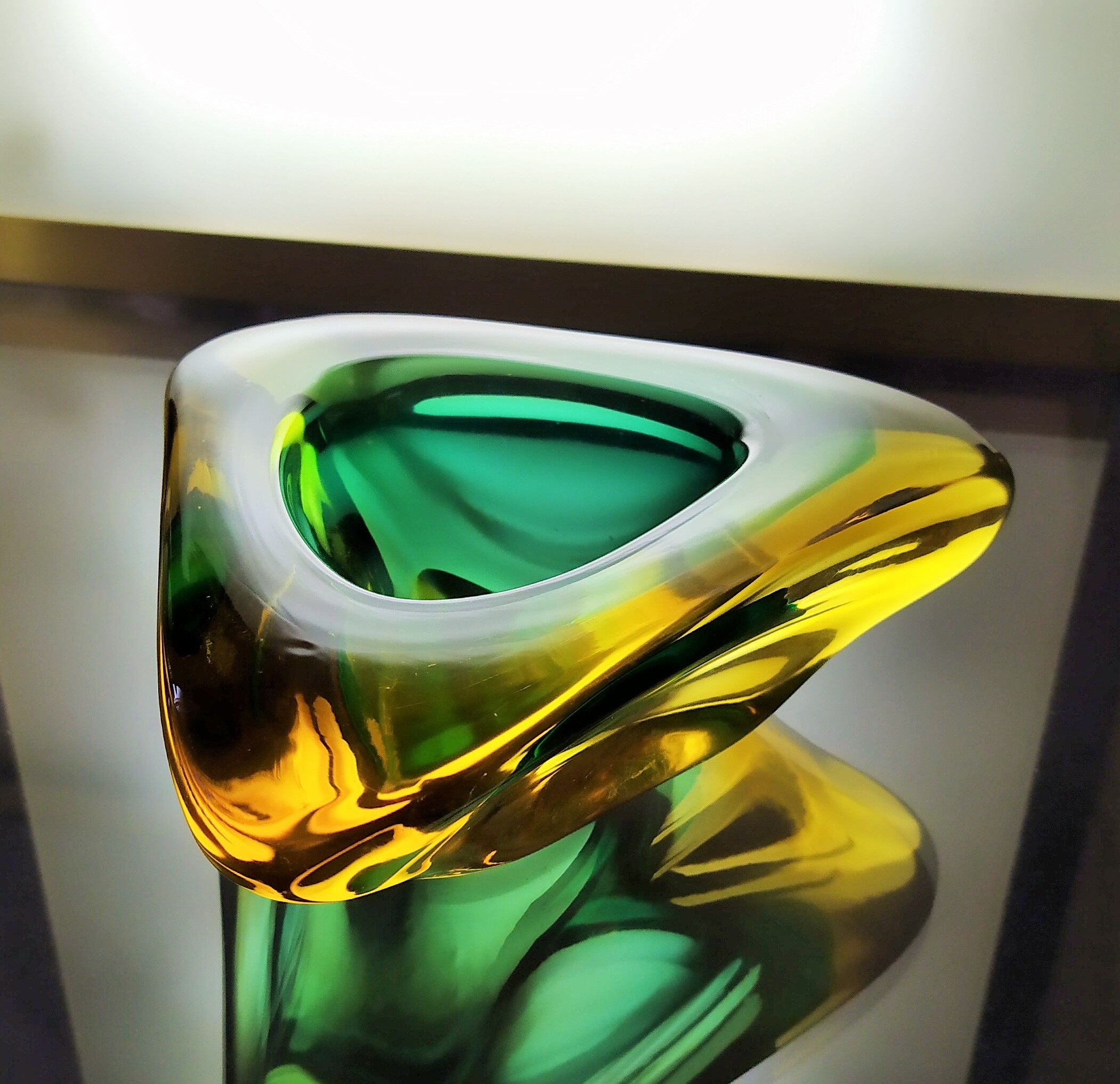 Murano - yellow gold & green pocket empty