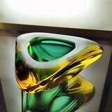 Vide-poche jaune or & vert Murano
