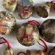 Ensemble de 15 décorations de Noël en papier mâché vintage