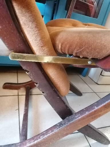 Relax armchair velvet chesterfield brown vintage 70s