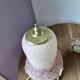 Vintage mushroom lamp pink heart - frosted glass tulip