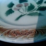 Plate earthenware slurry decoration cherries Digoin early twentieth century