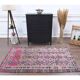 Vintage Turkish Oushak Handmade Cotton Pink Wool Area Rug 120x206