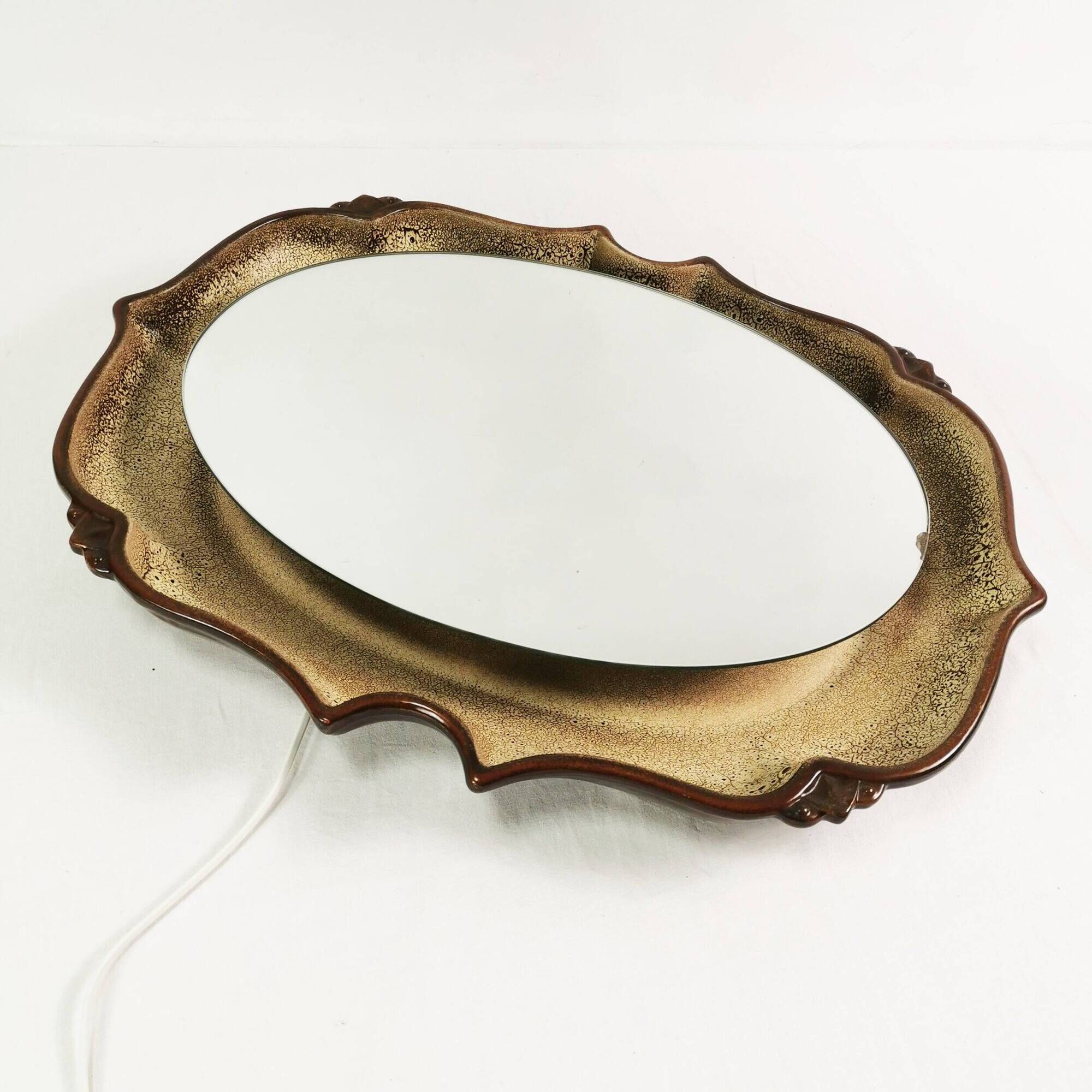 Mid-century ceramic mirror, Pan Keramik, 1970s