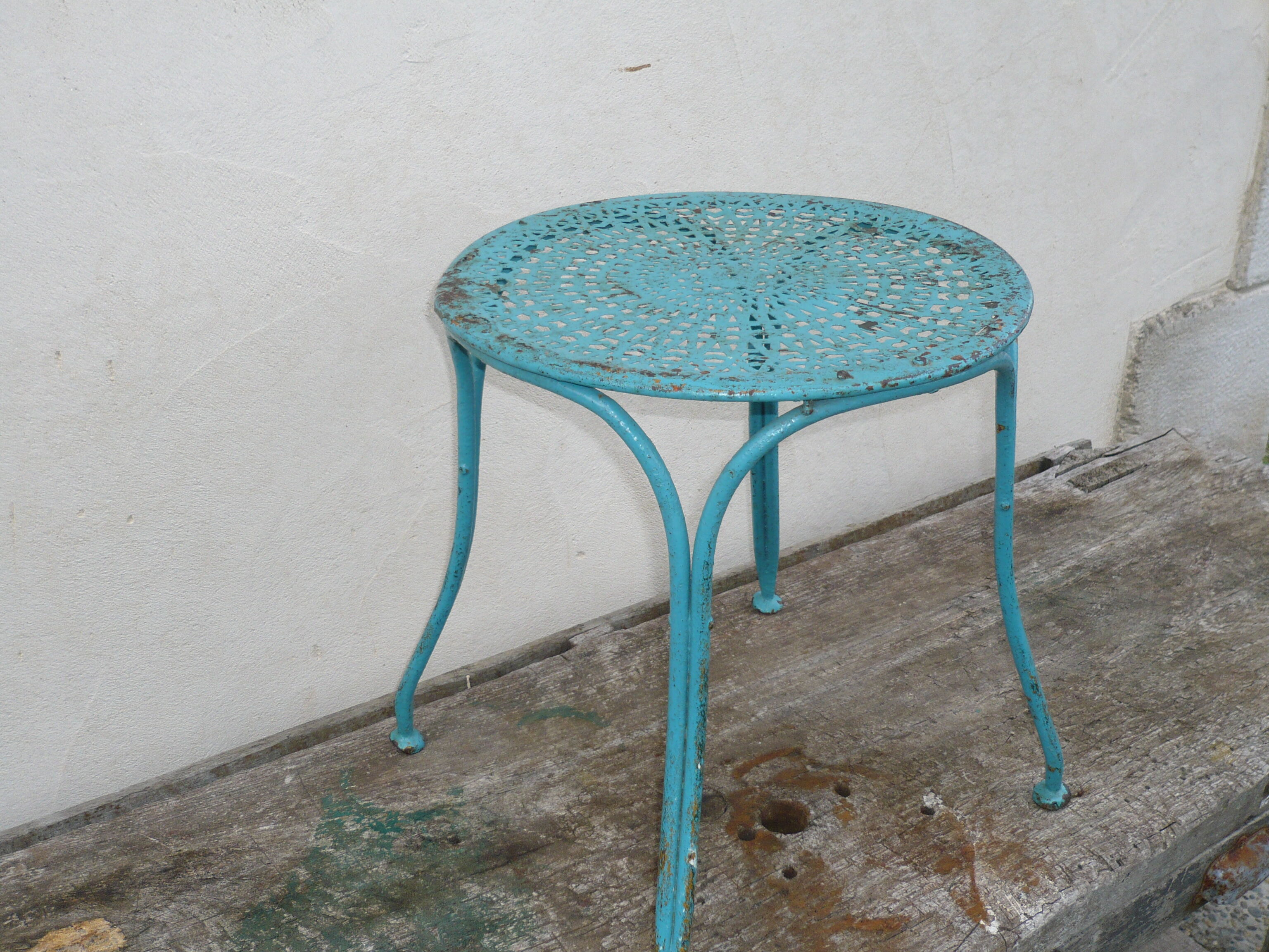 Wrought iron garden stool