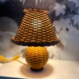 Wicker and rattan lamp
