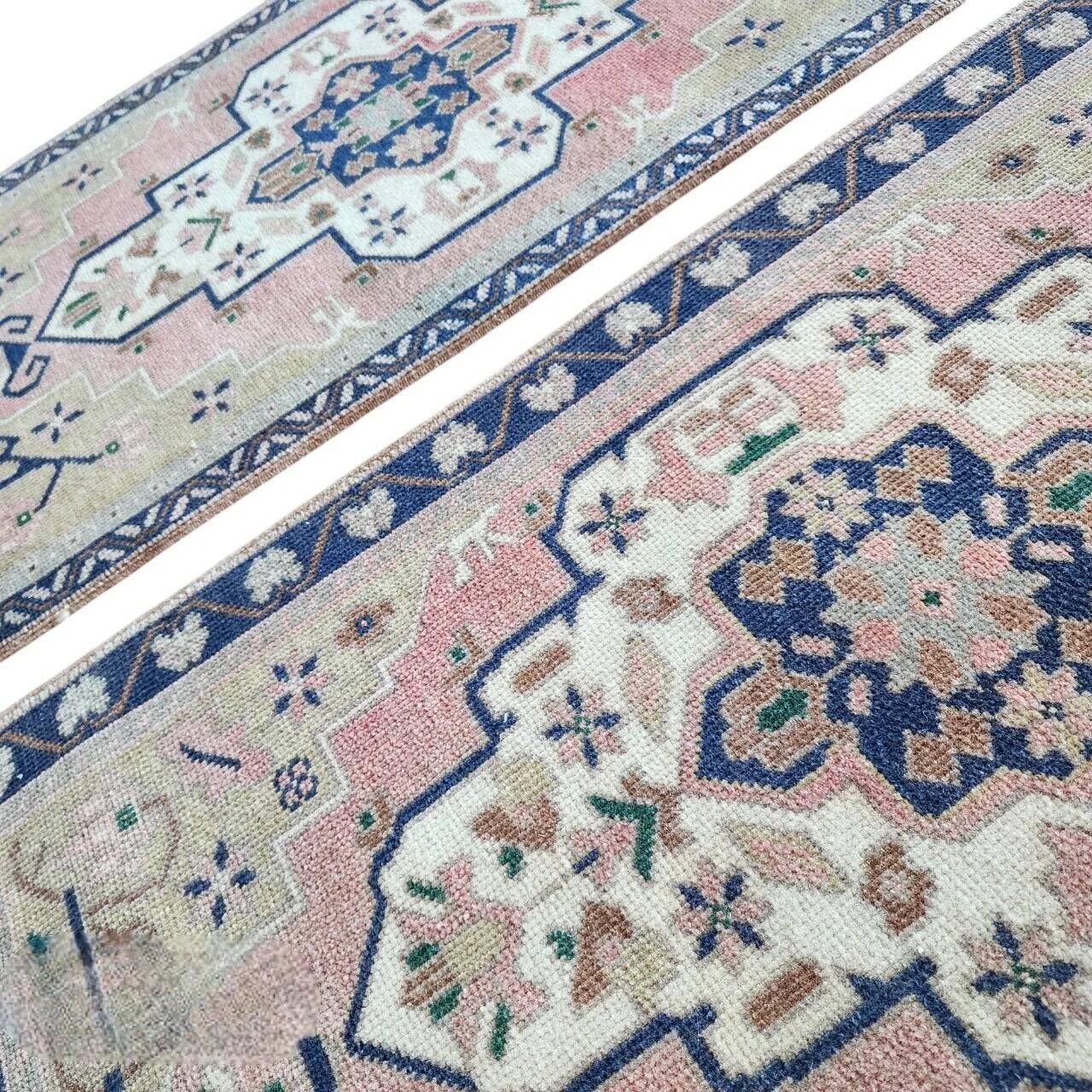Set of 2 vintage handmade Turkish rugs 55x98 cm