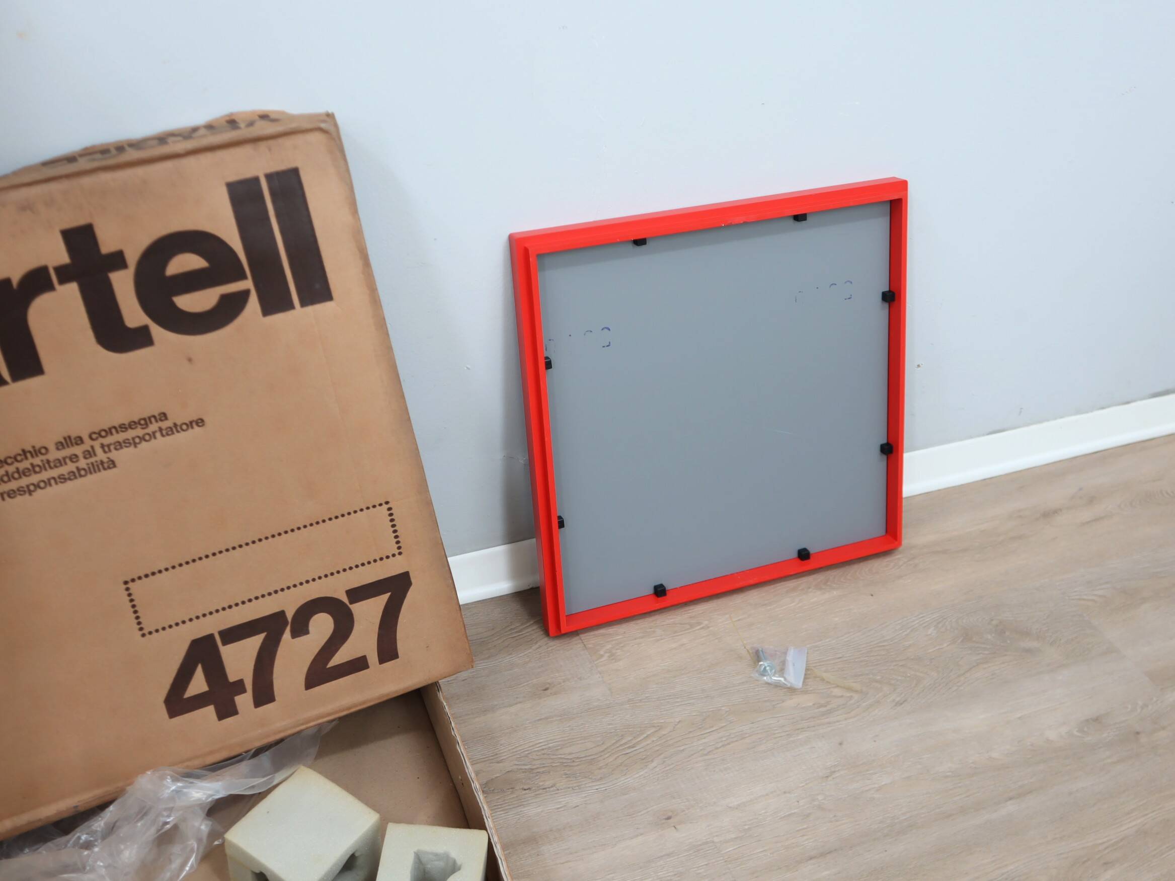1970s Anna Castelli Ferrieri for Kartell Mod. 4727 Red Mirror
