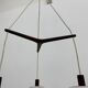 Mid-century design pendant lamp teak and opaline glass, 1970s