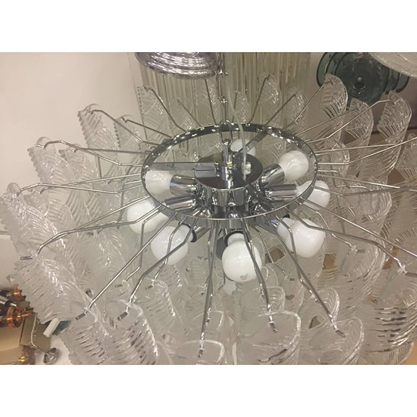 Murano Glass Sputnik Chandelier With Swirling Italian Glass