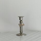 Patinated metal candle holder with knot