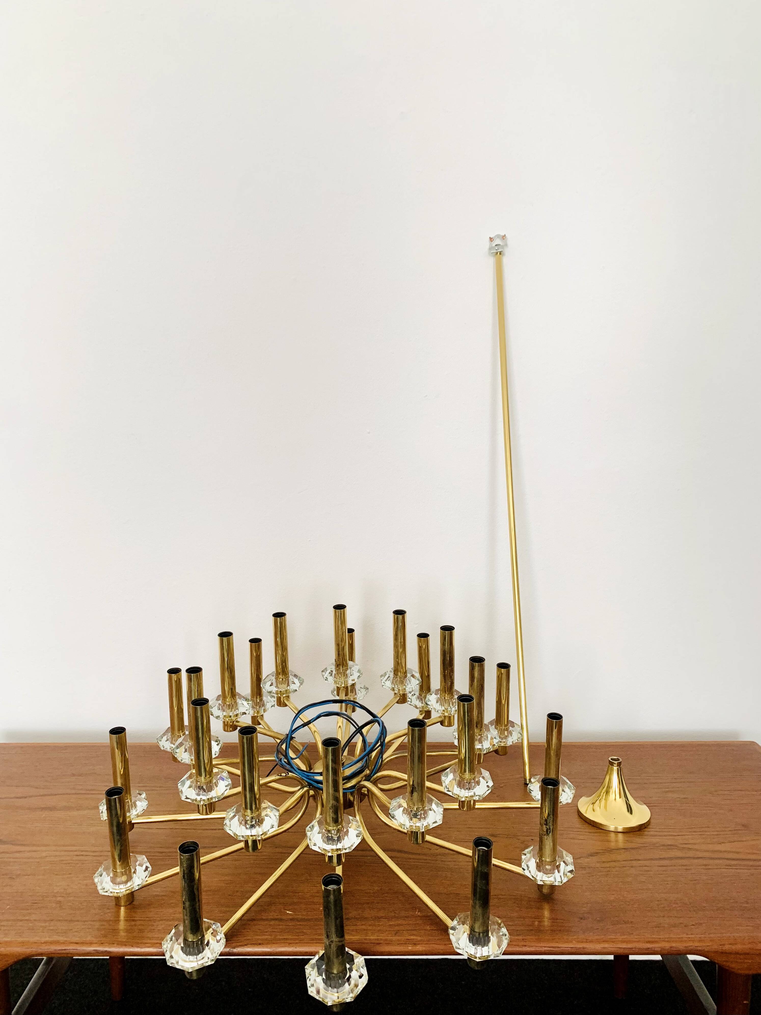 Brass Chandelier by Gaetano Sciolari