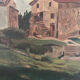 Castelet du pays Cathare, huile sur toile ancienne